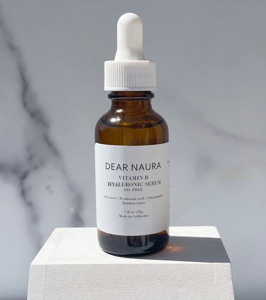 with niacinamide, dl-panthenol, bamboo water and extract and irish moss to give an effect of a soft glow, refine pores, all skin types serum. Fragrance-free.